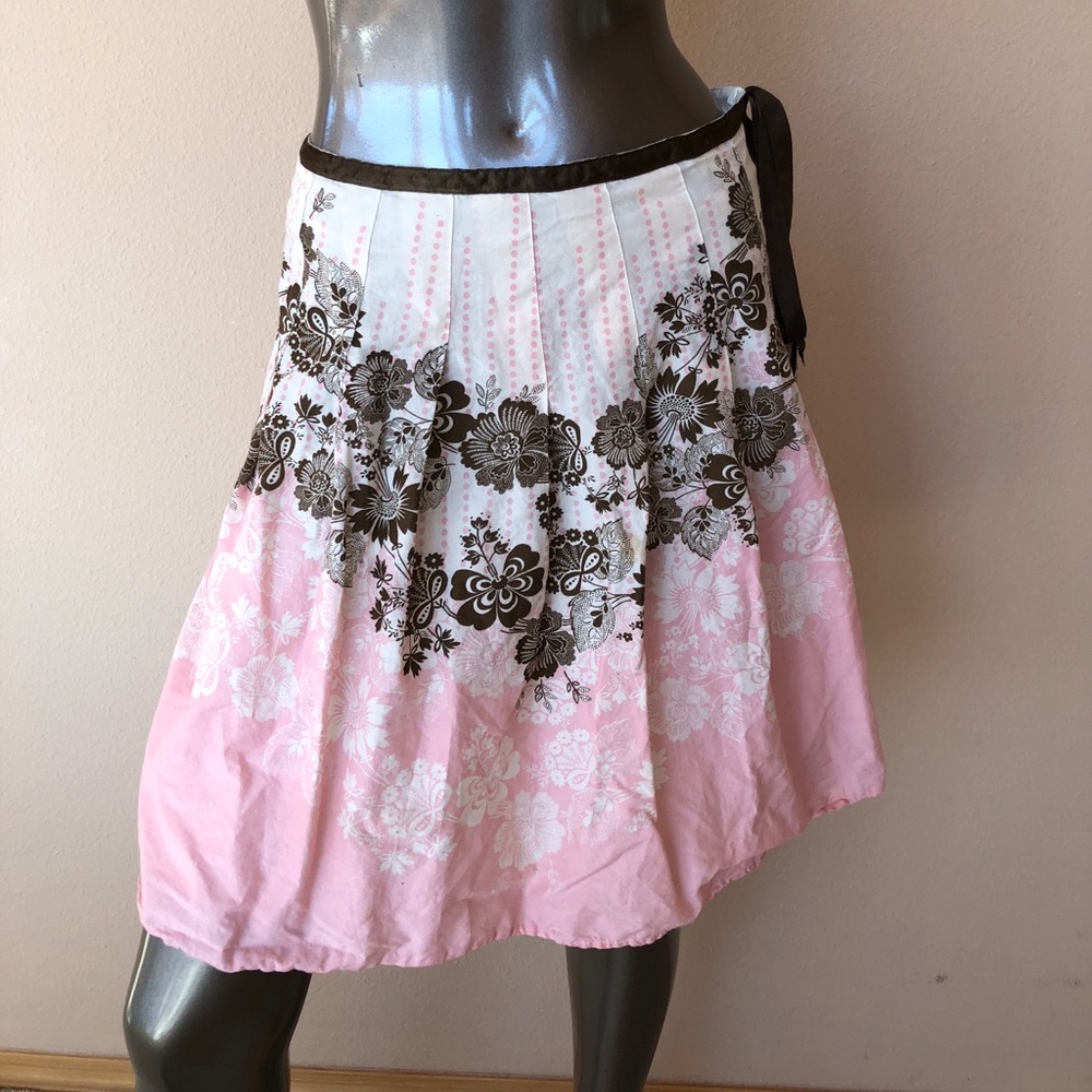 Brown, cream, pink skirt. 🌸100% cotton small
